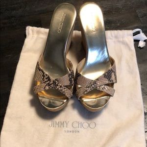 Jimmy Choo Tan Sandals with Stiletto Heel